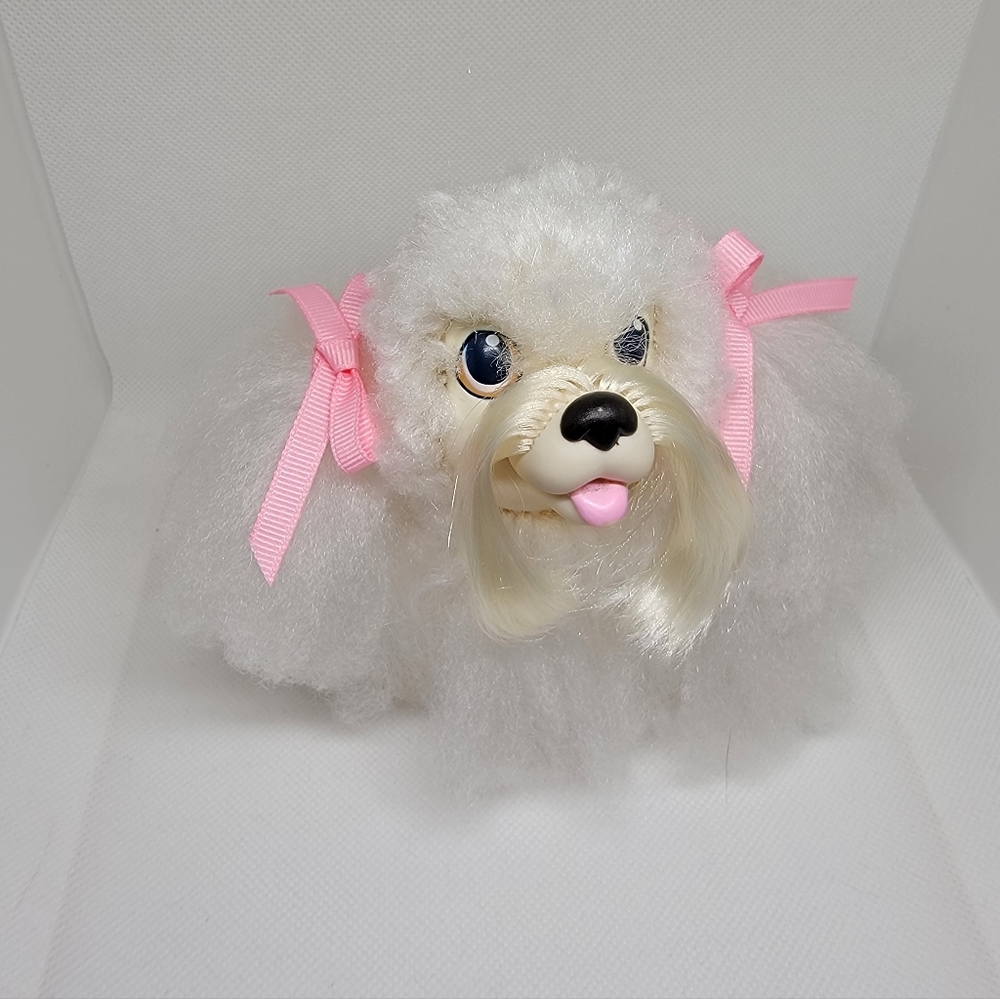 VTG 1989 Hasbro Sweetie Pups BICHON FRISE- Brushable Hair Puppy Dog Figurine